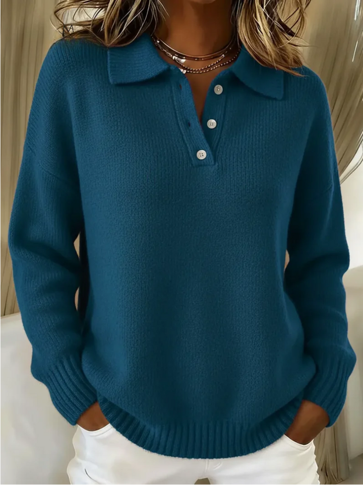 Kira | Elegant Polo Sweater