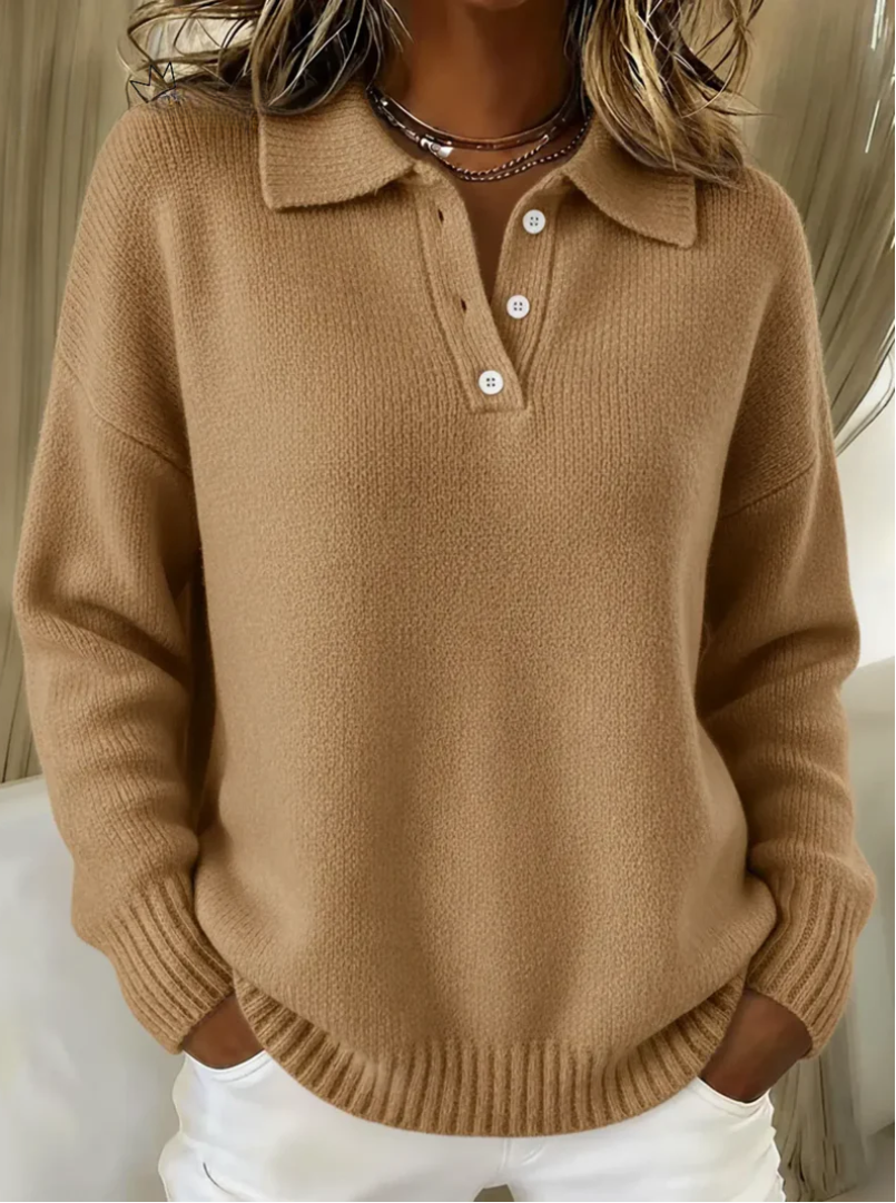 Kira | Elegant Polo Sweater