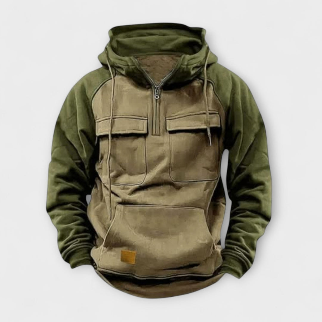 Duke | Casual Hoodie with Pockets and Half Zip