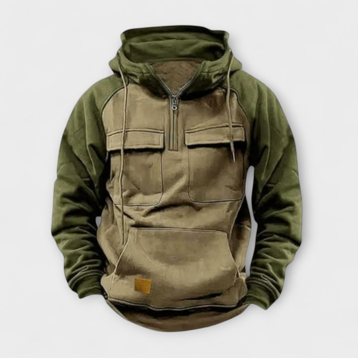 Duke | Casual Hoodie with Pockets and Half Zip
