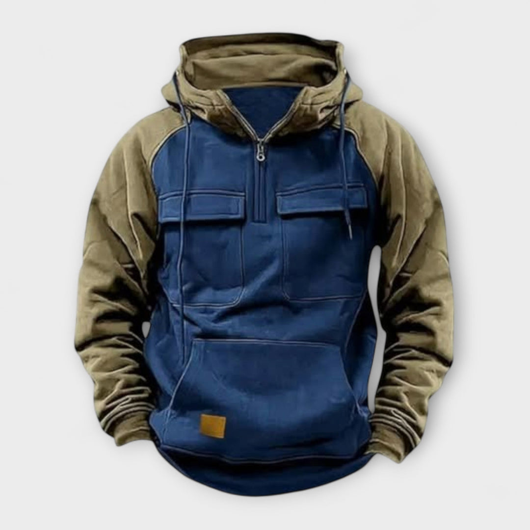 Duke | Casual Hoodie with Pockets and Half Zip