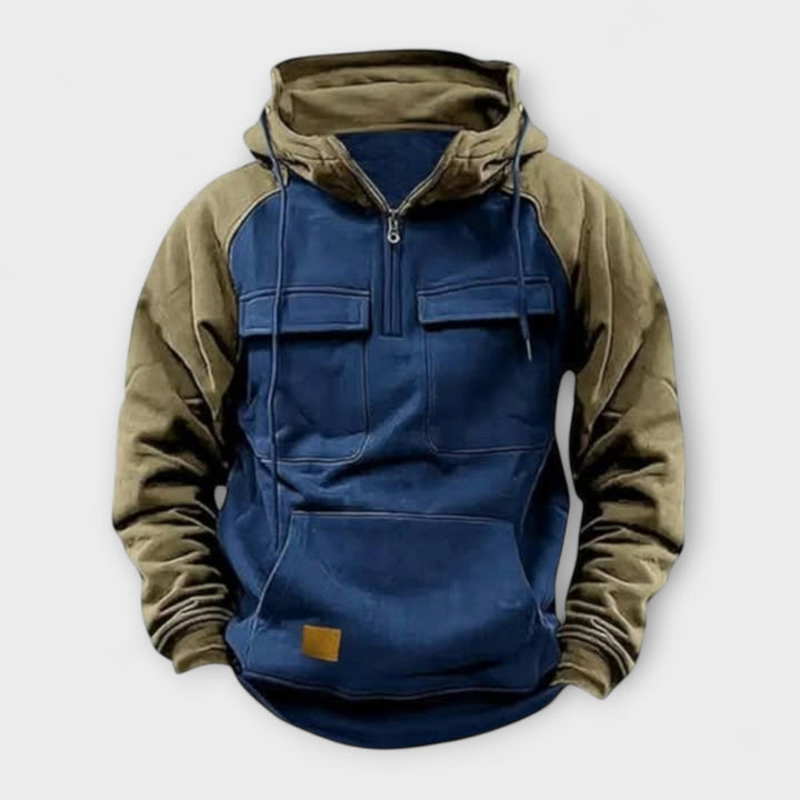 Duke | Casual Hoodie with Pockets and Half Zip