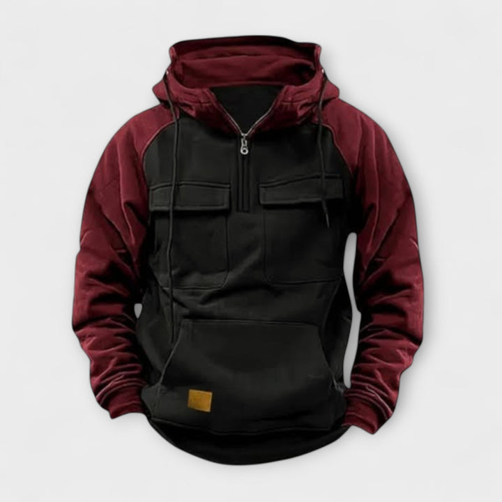 Duke | Casual Hoodie with Pockets and Half Zip