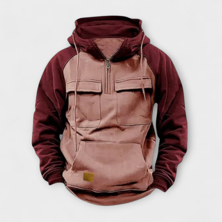 Duke | Casual Hoodie with Pockets and Half Zip