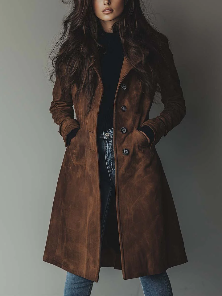 Carmen | Vintage Suede Trench Coat