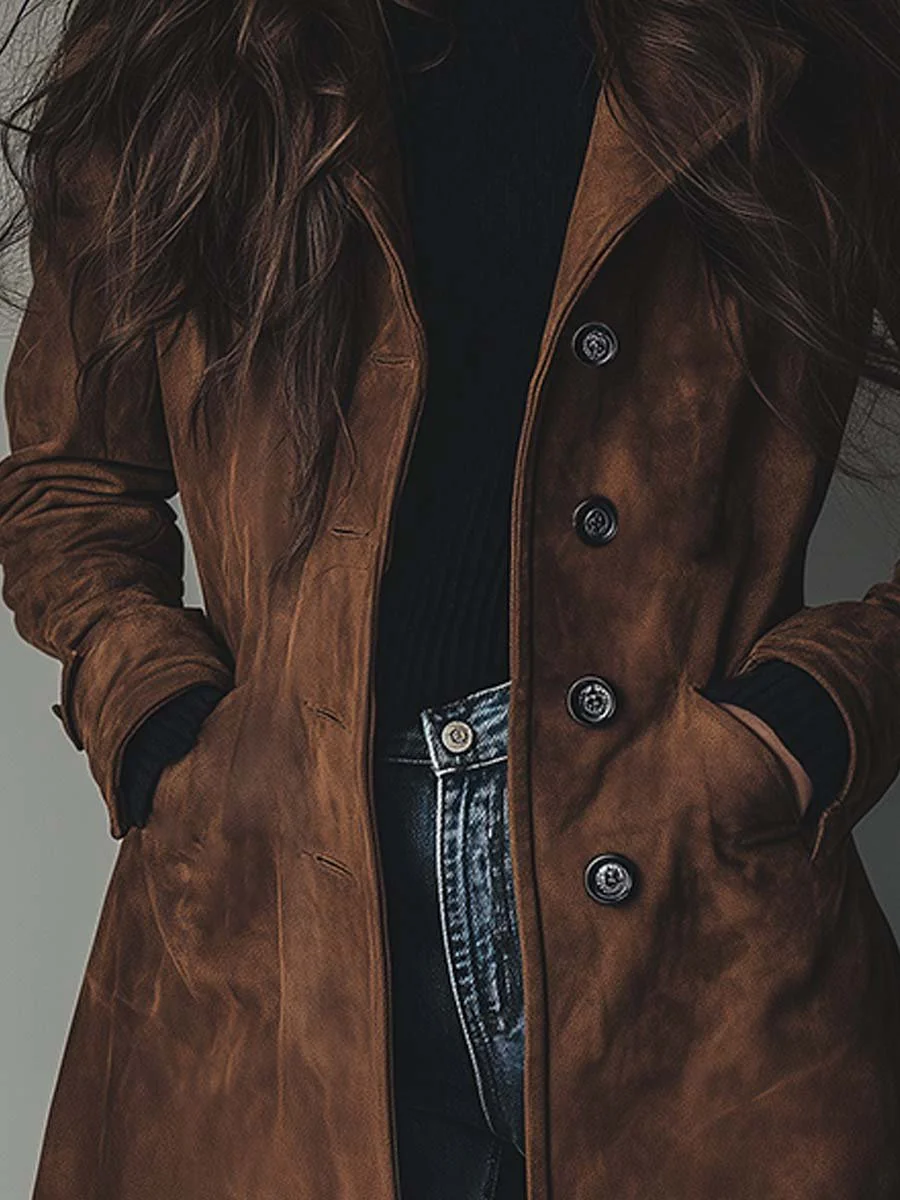 Carmen | Vintage Suede Trench Coat